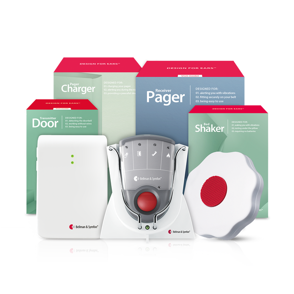 Doorbell System with Pager, Charger, and Bed Shaker