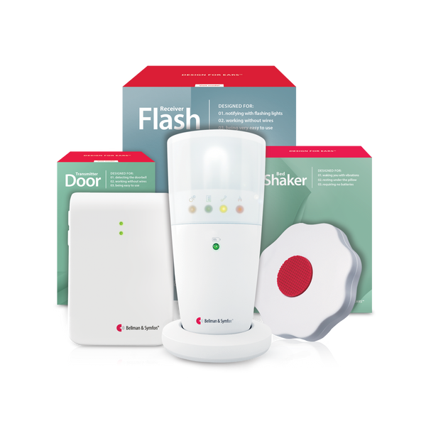 Doorbell System with Flash Receiver and Bed Shaker