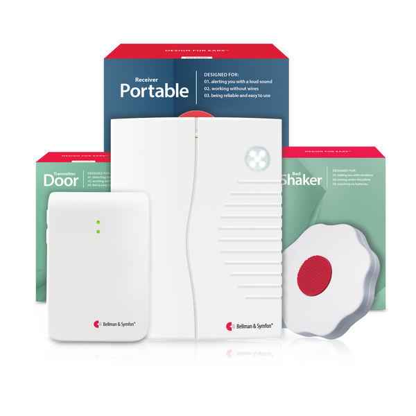 Doorbell System with Portable Receiver and Bed Shaker