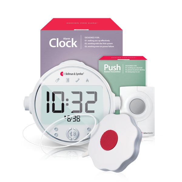 Push Button System with Alarm Clock Receiver and Bed Shaker