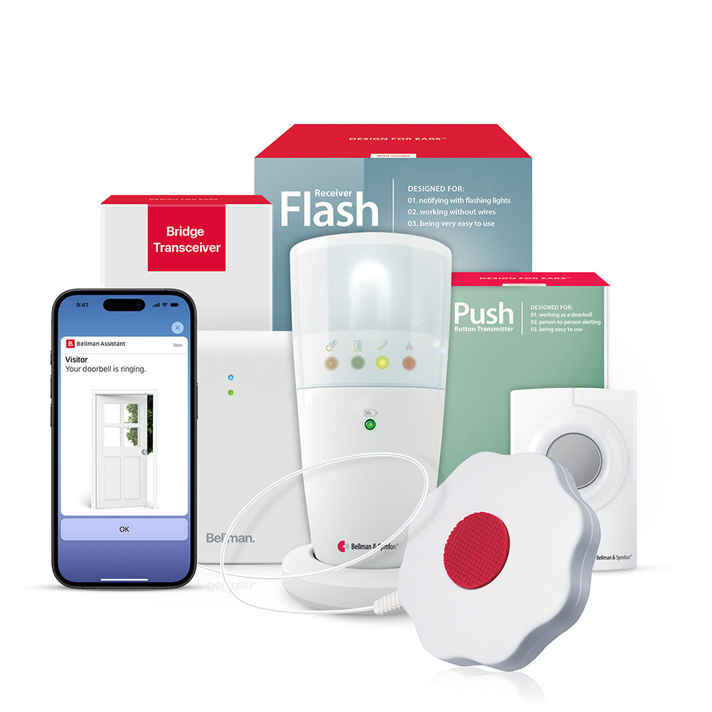 Push Button Notification System with Bluetooth Bridge, Flash Receiver, and Bed Shaker