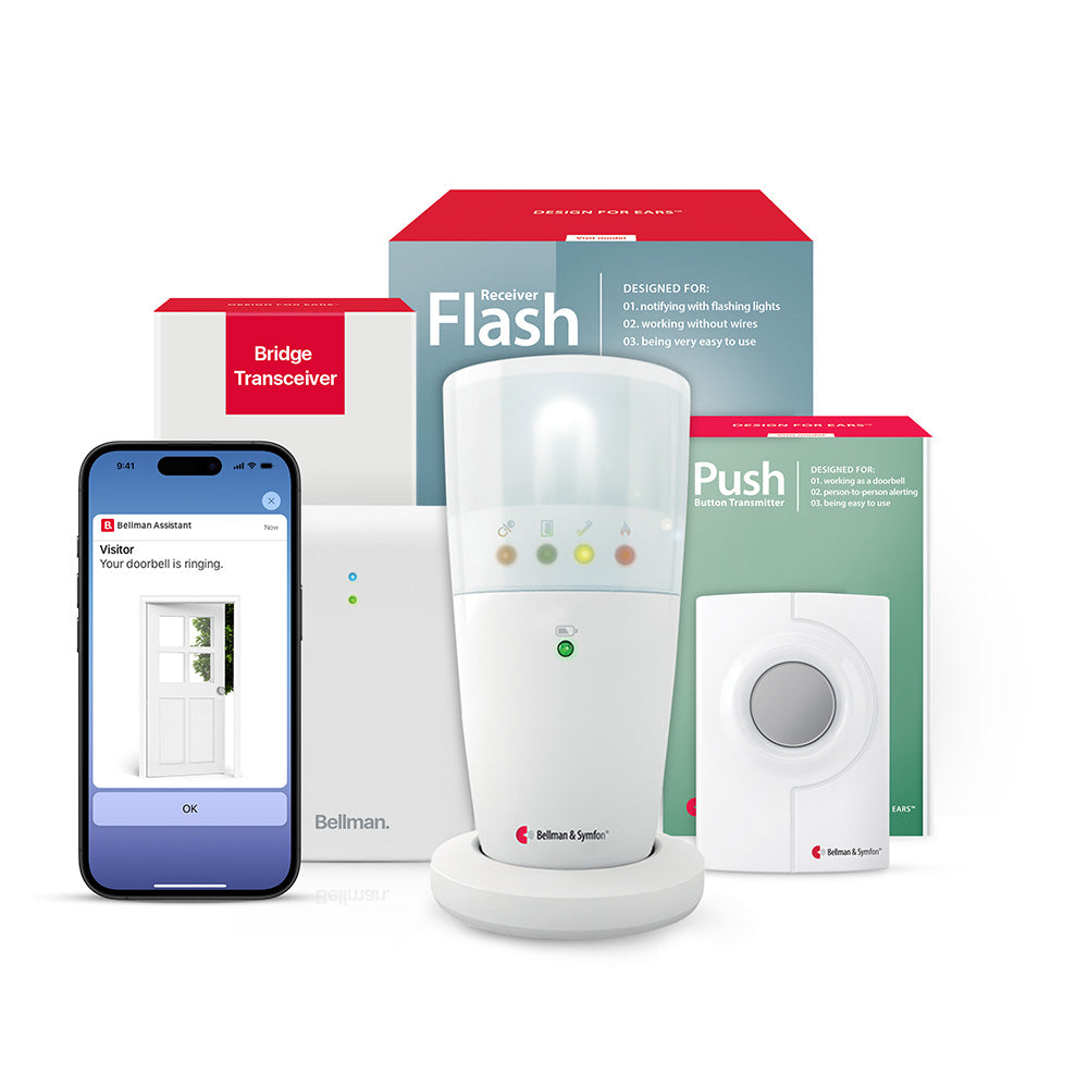 Push Button Notification System with Bridge Transceiver and Flash Receiver