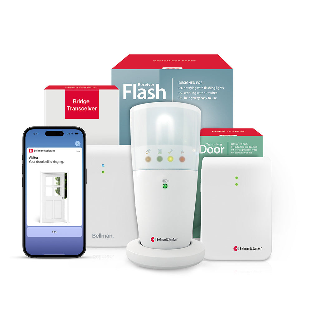 Doorbell Notification System with Bridge Transceiver and Flash Receiver