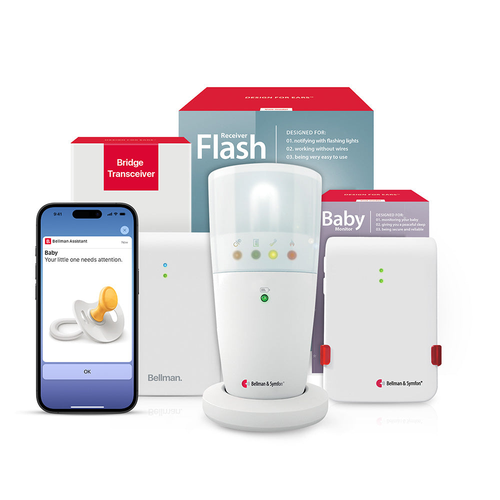 Baby Monitoring Notification System with Bridge Transceiver and Flash Receiver
