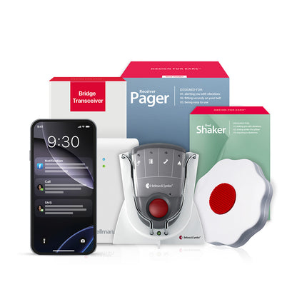 Phone System with Bluetooth Bridge, Pager Receiver, Pager Charger, and Bed Shaker