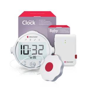 Alerting Signaling Baby Cry Notification System - With Alarm Clock Receiverand Bed Shaker