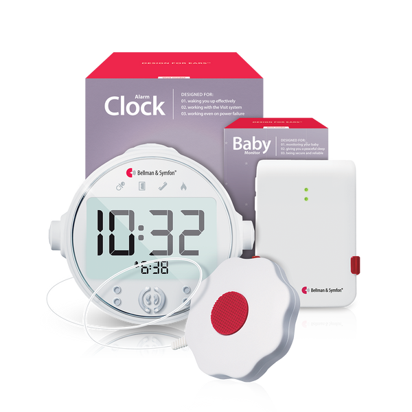 Baby Monitor System with Alarm Clock Receiver and Bed Shaker