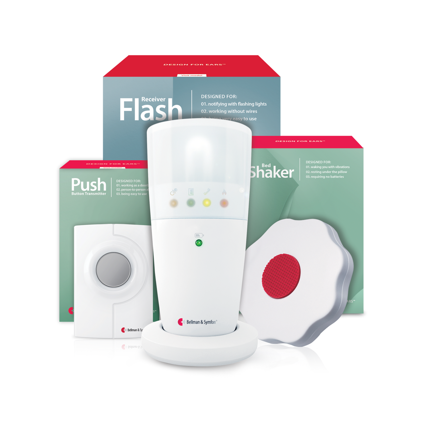 Push Button System with Flash Receiver and Bed Shaker