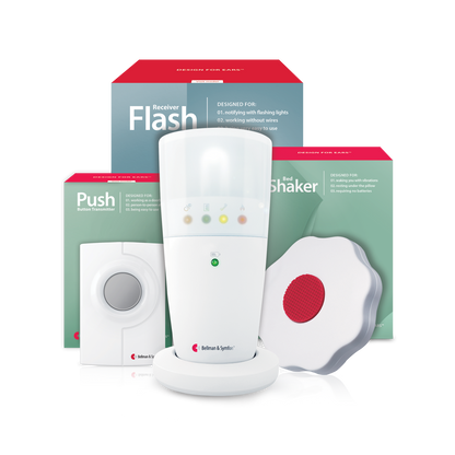 Push Button System with Flash Receiver and Bed Shaker