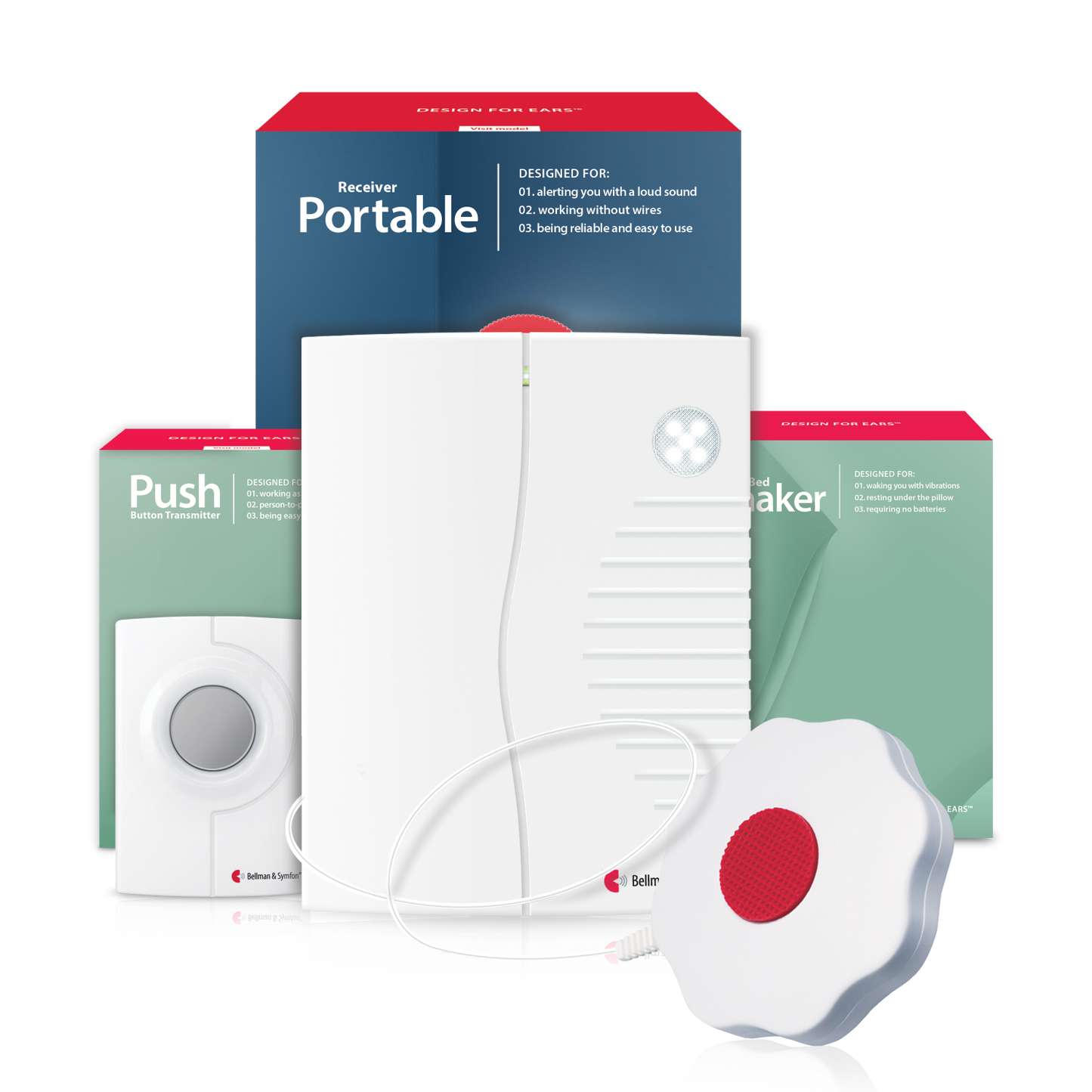 Push Button System with Portable Receiver and Bed Shaker