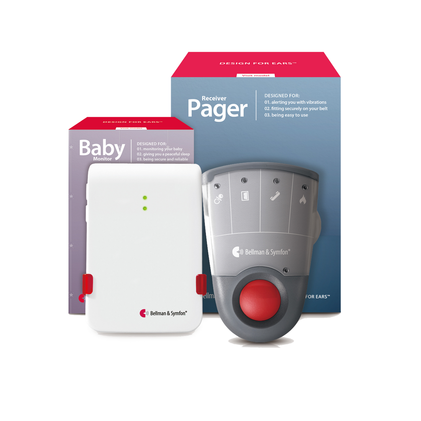 Baby Monitor System with Standalone Pager Receiver