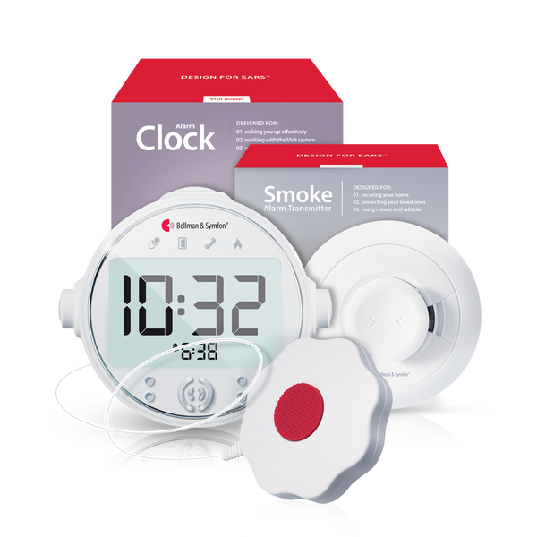 Smoke/Fire Alarm System with Alarm Clock Receiver and Bed Shaker