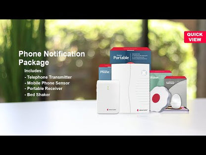 Phone System with Portable Receiver and Bed Shaker
