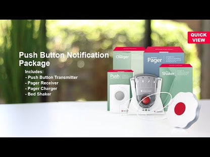 Push Button System with Pager Receiver, Charger, and Bed Shaker